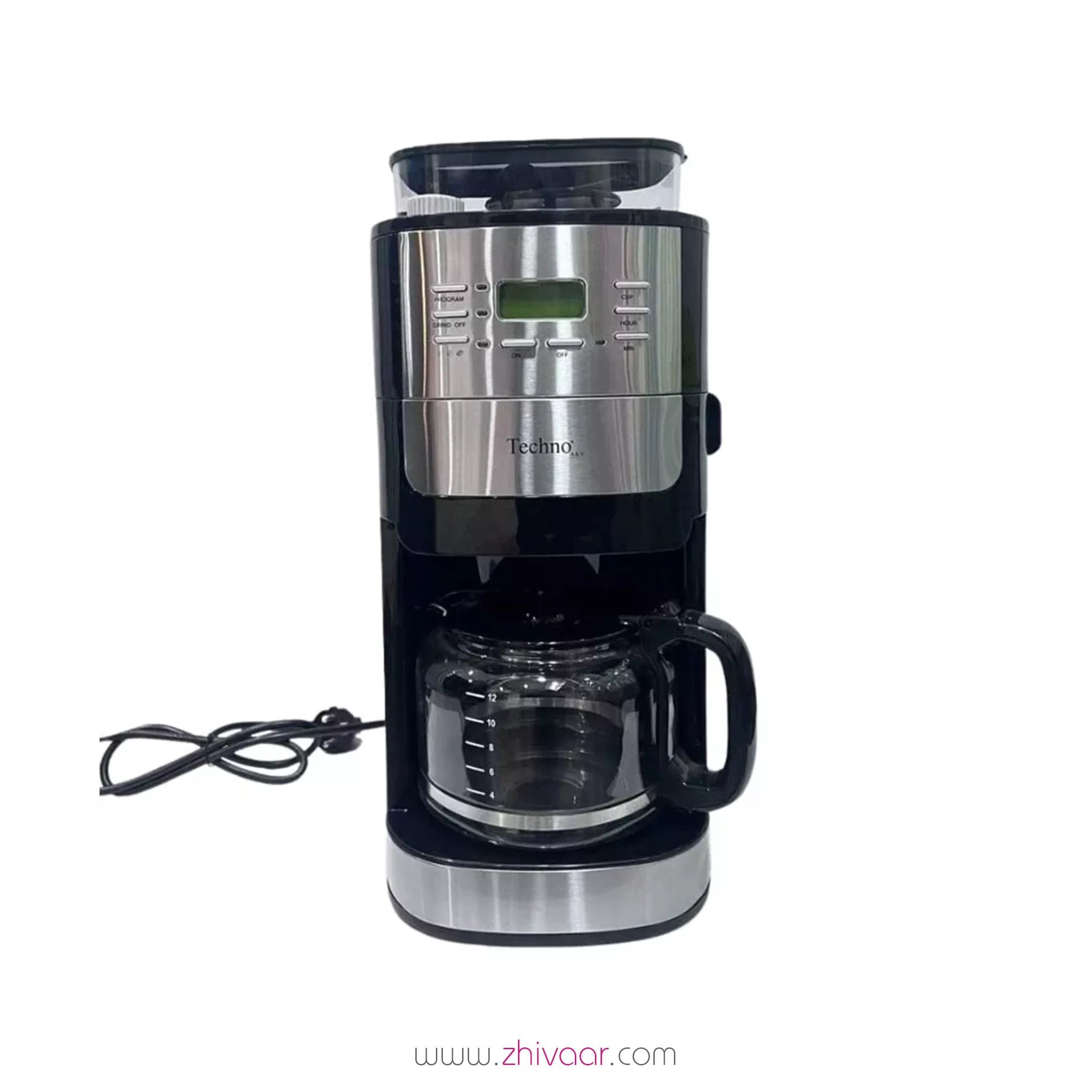 خرید قهوه ساز تکنو مدل TE-825 رنگ مشکي استيل - قیمت قهوه ساز تکنو مدل TE 825 رنگ مشکي استيل
